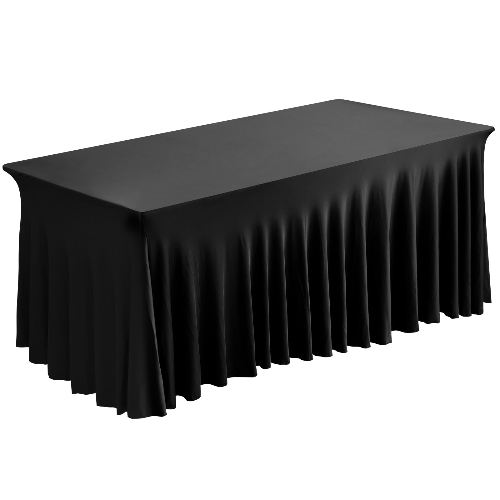 Fixwal falda para mesa rectangular de 6 pies, aspecto limpio para eventos.