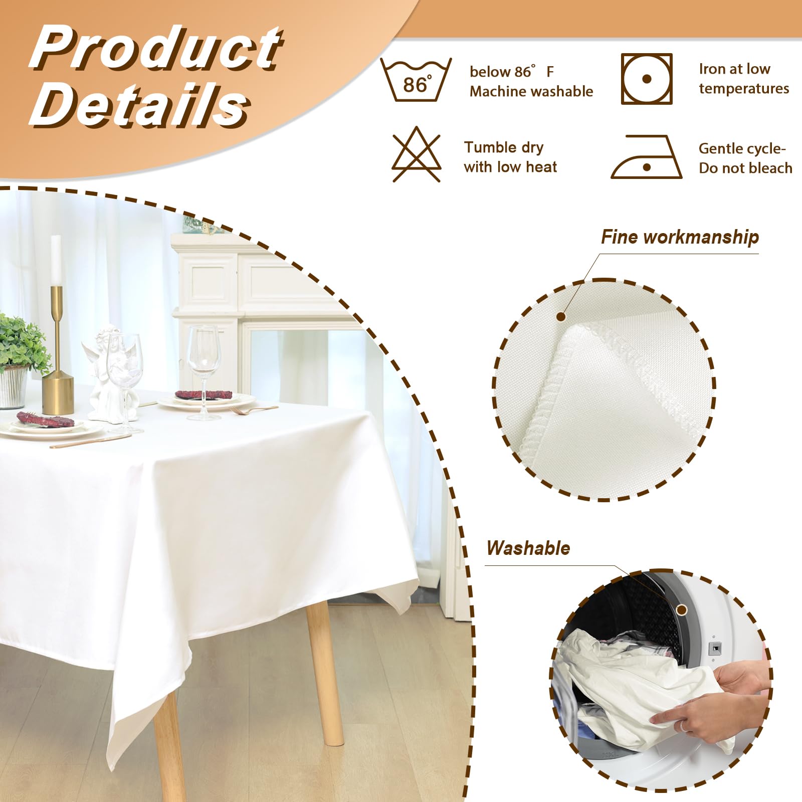 Mantel Fixwal marfil protege la mesa en eventos y recepciones.
