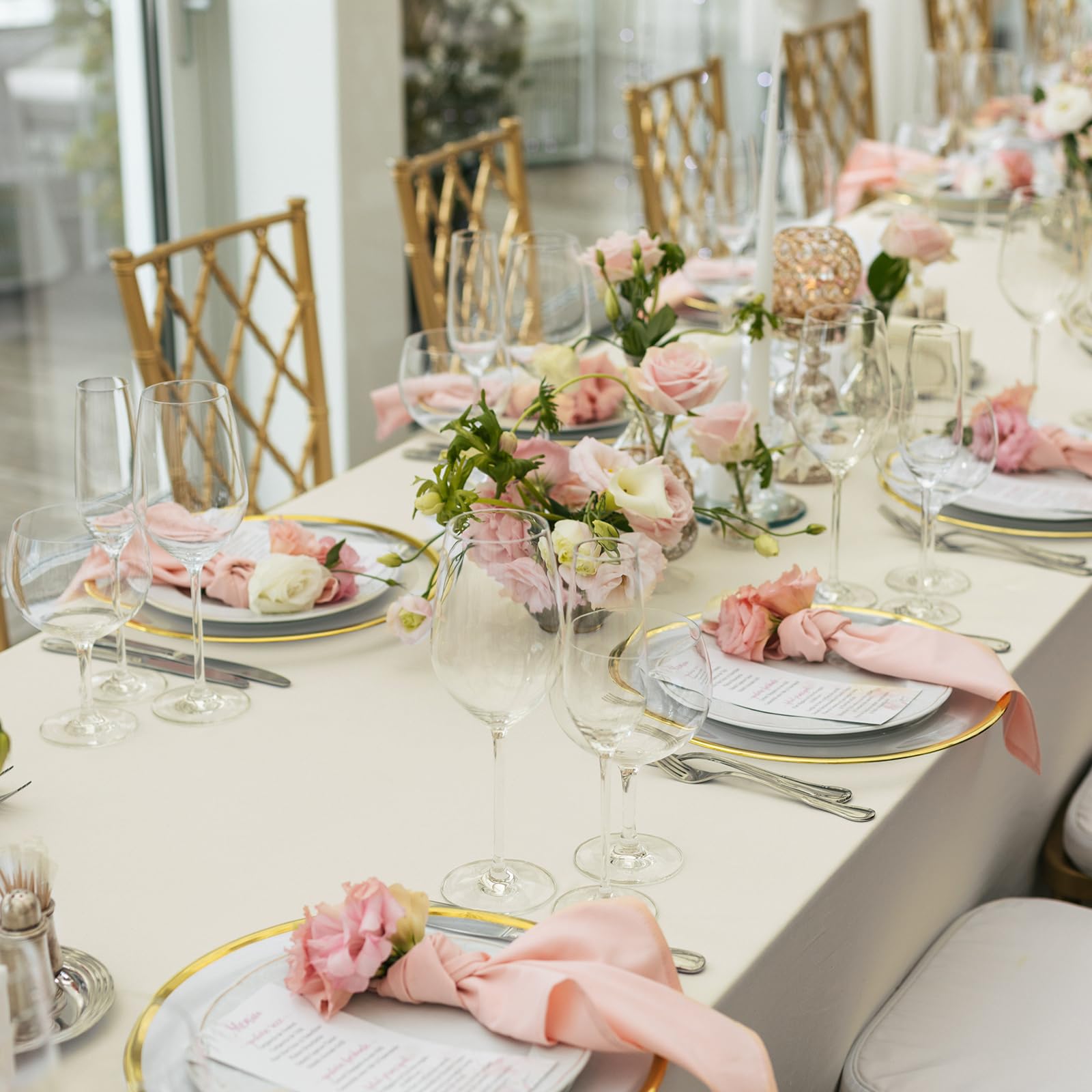Mantel marfil Fixwal, uso versátil para fiestas, bodas y cenas.