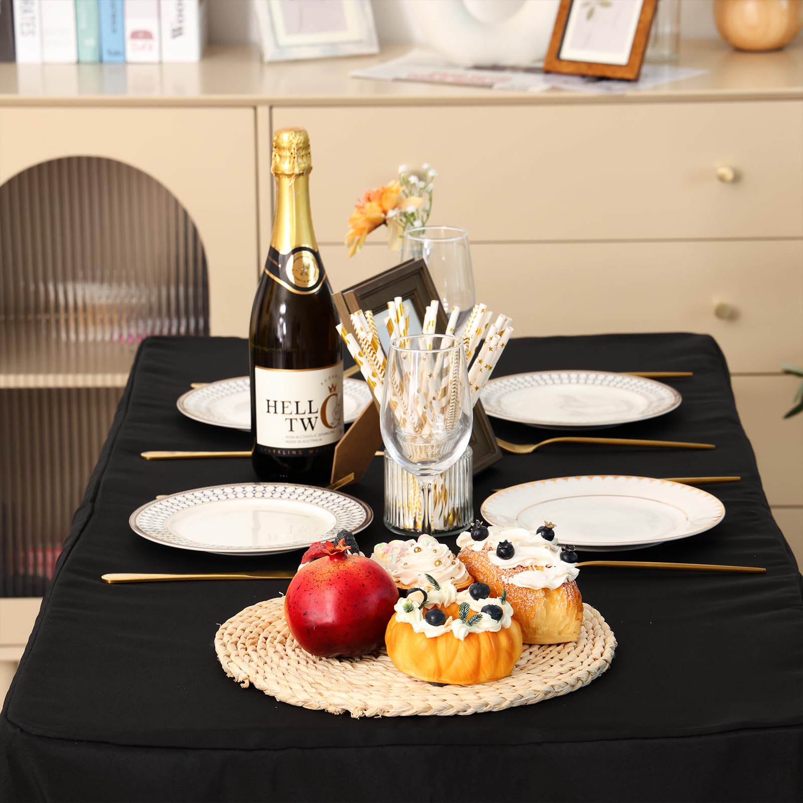 Fixwal mantel para eventos negro para mesas plegables.