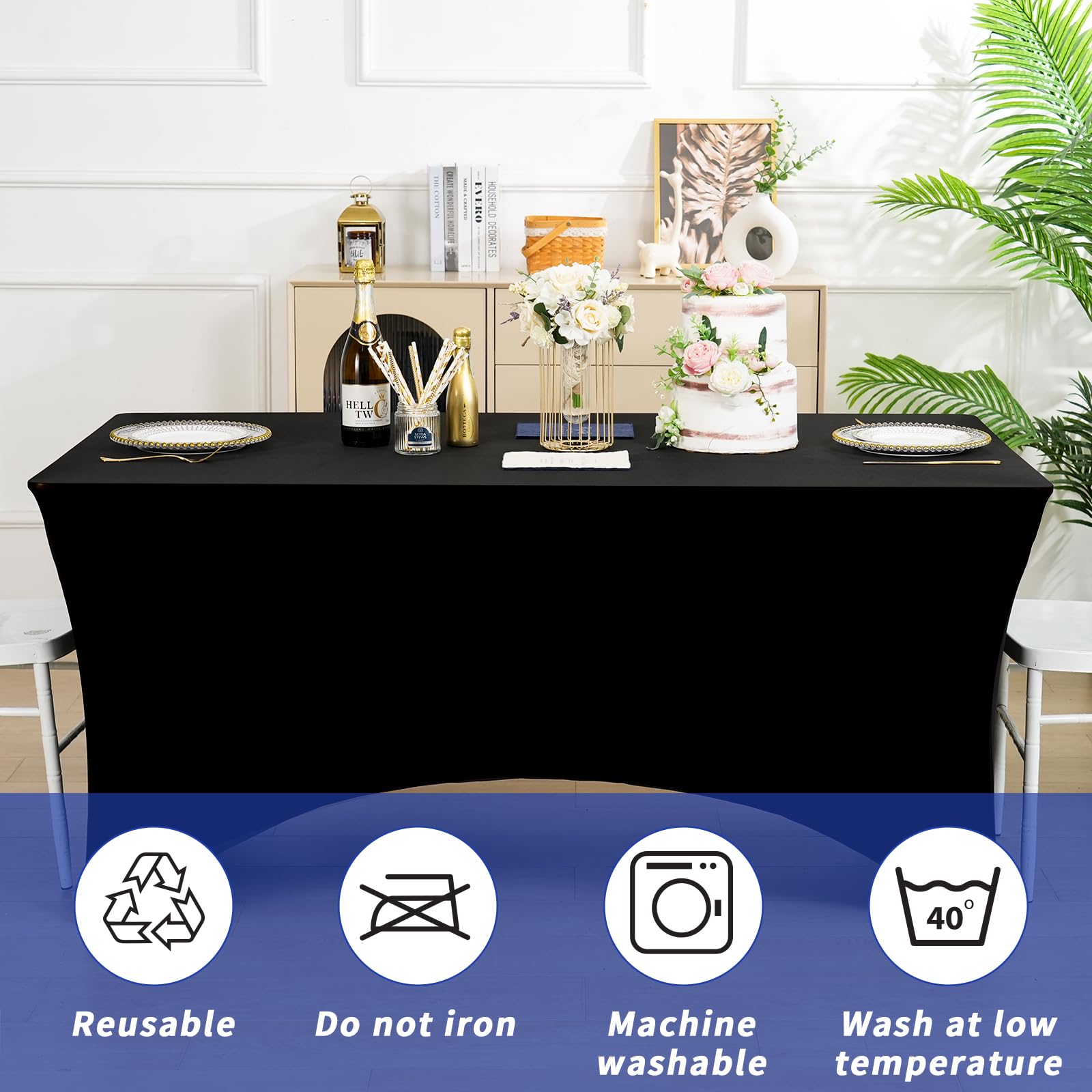 Mantel Fixwal con bolsillos para patas 6ft, se mantiene en su lugar.