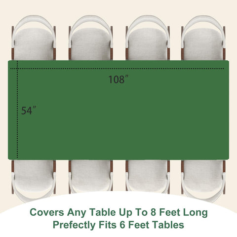 Mantel Fixwal resistente 54x108 verde bosque, superficie estable para comidas y eventos.