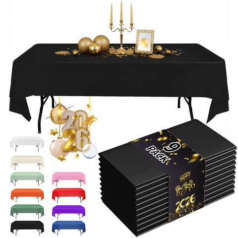 Mantel negro Fixwal de 54x108 pulgadas para cubrir mesas grandes.