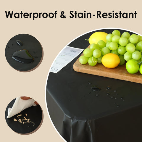 Mantel negro resistente de Fixwal, ideal para fiestas.