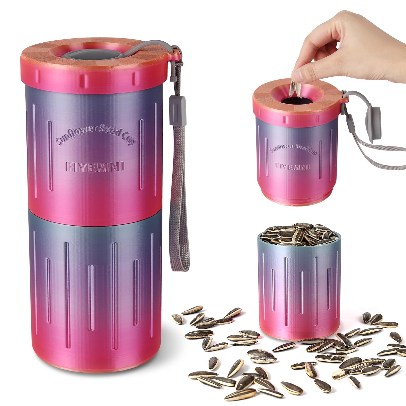 FIYEMNI taza de semillas de girasol compacta para snack limpio en viaje