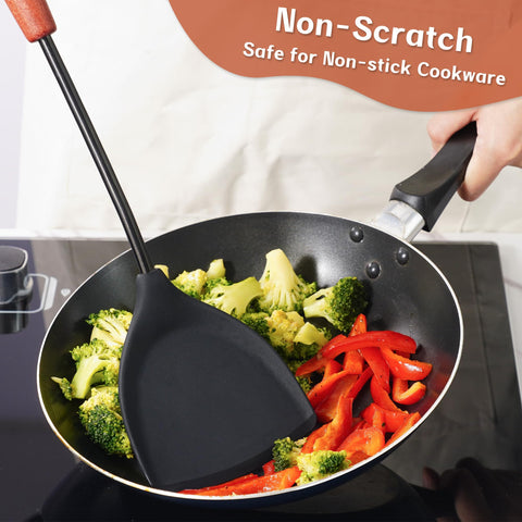 FJNATINH diseño unico utensilios wok, agarre cómodo y seguro