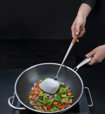 Longitud-16-17pulgadas FJNATINH mantiene manos alejadas del wok.