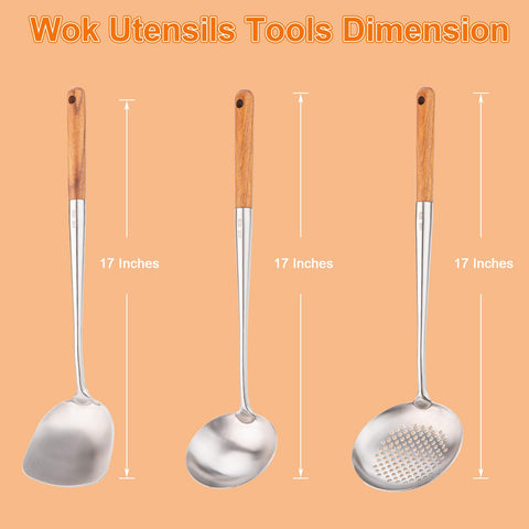 Mango-madera-ergonómico FJNATINH para agarre cómodo al cocinar.
