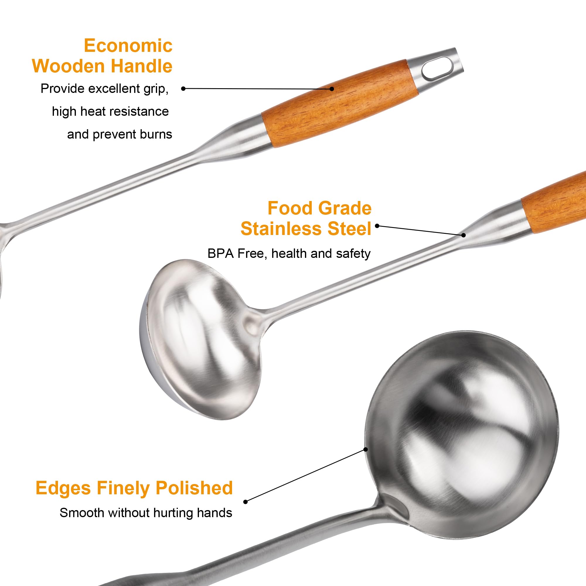 Cucharón FJNATINH para servir sopas, guisos y salsas espesas con estilo.