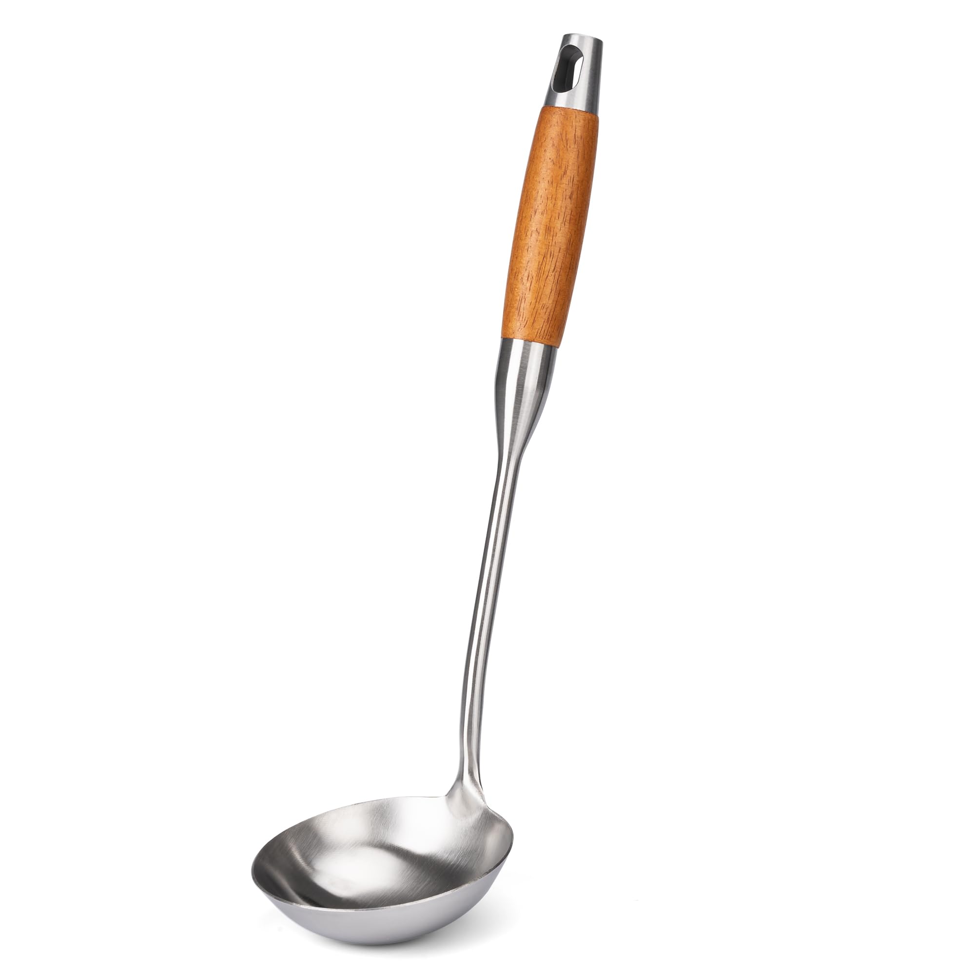 Cucharón FJNATINH de acero inoxidable, duradero para caldos y salsas.