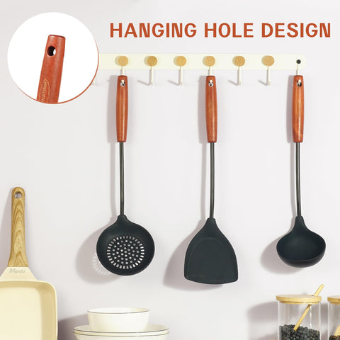 FJNATINH cucharon silicona para wok, perfecto para servir caldos con precisión
