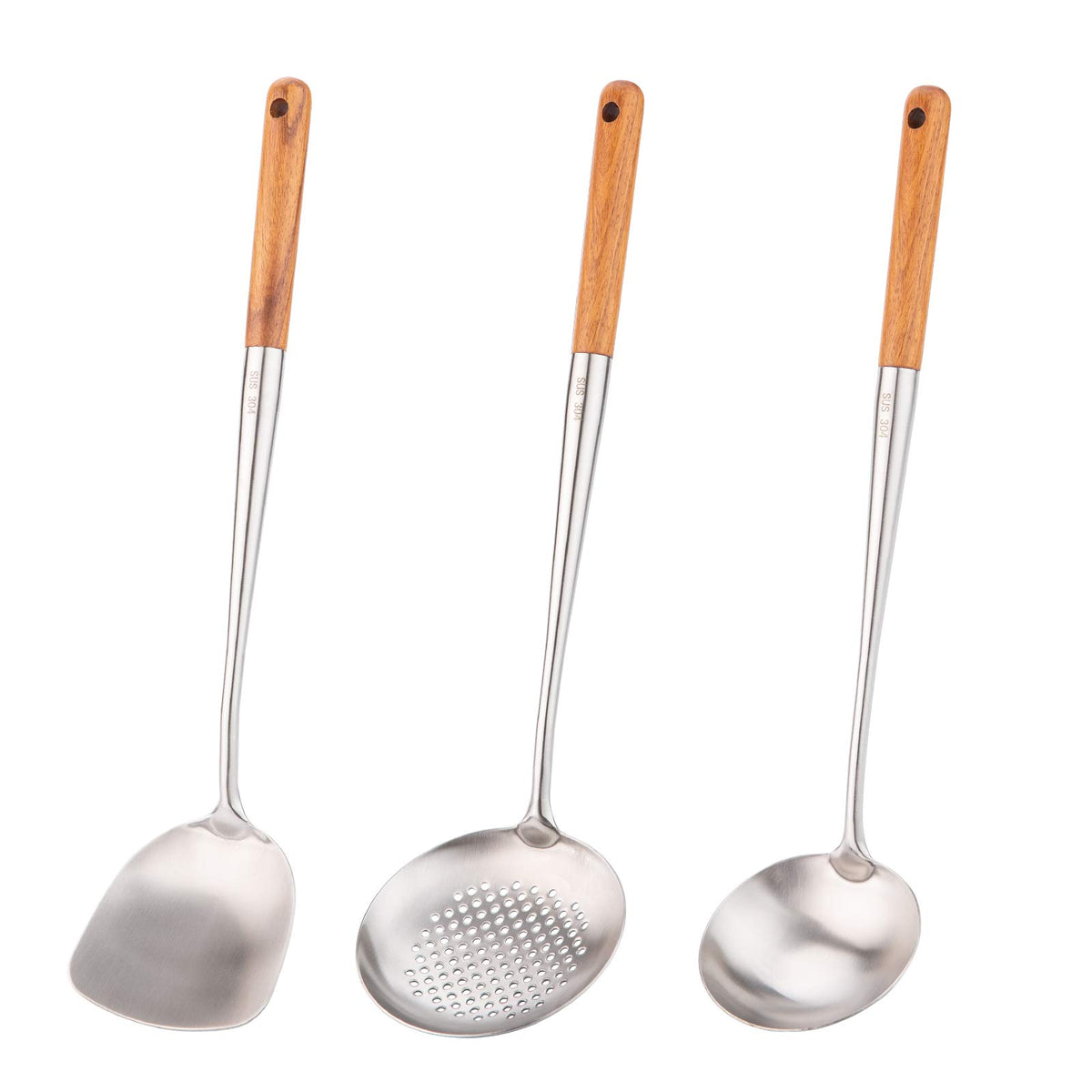 Espátula-wok FJNATINH de 17 pulgadas para voltear con precisión.