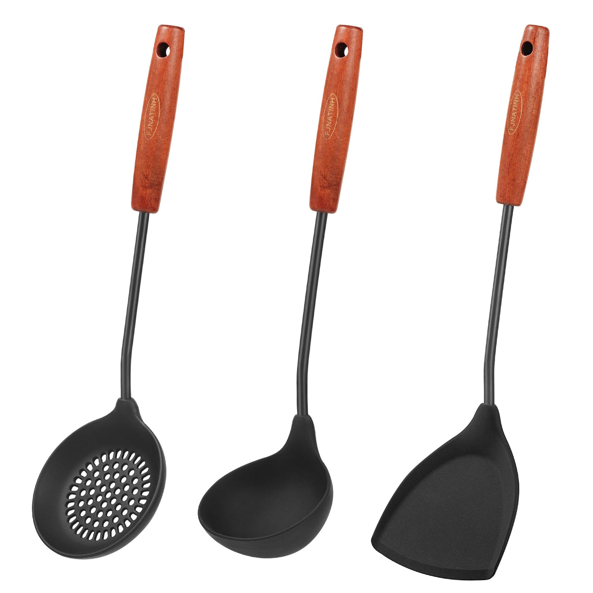 FJNATINH espatula silicona para wok, ideal para saltear sin rayar superficies