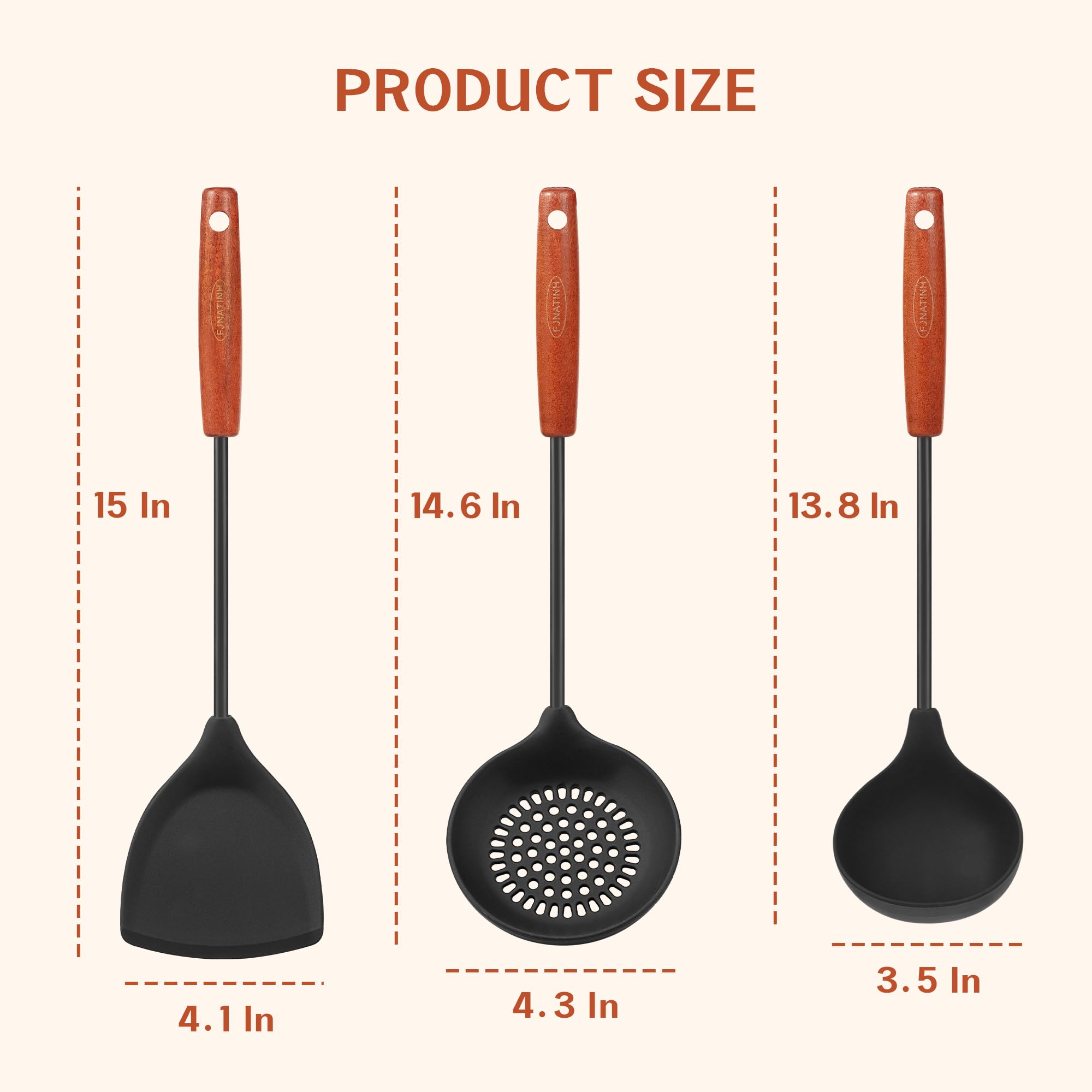 FJNATINH espumadera silicona para wok, resistente al calor y fácil limpieza