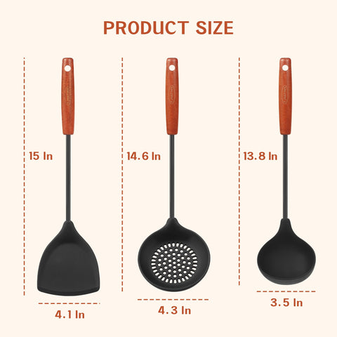 FJNATINH espumadera silicona para wok, resistente al calor y fácil limpieza