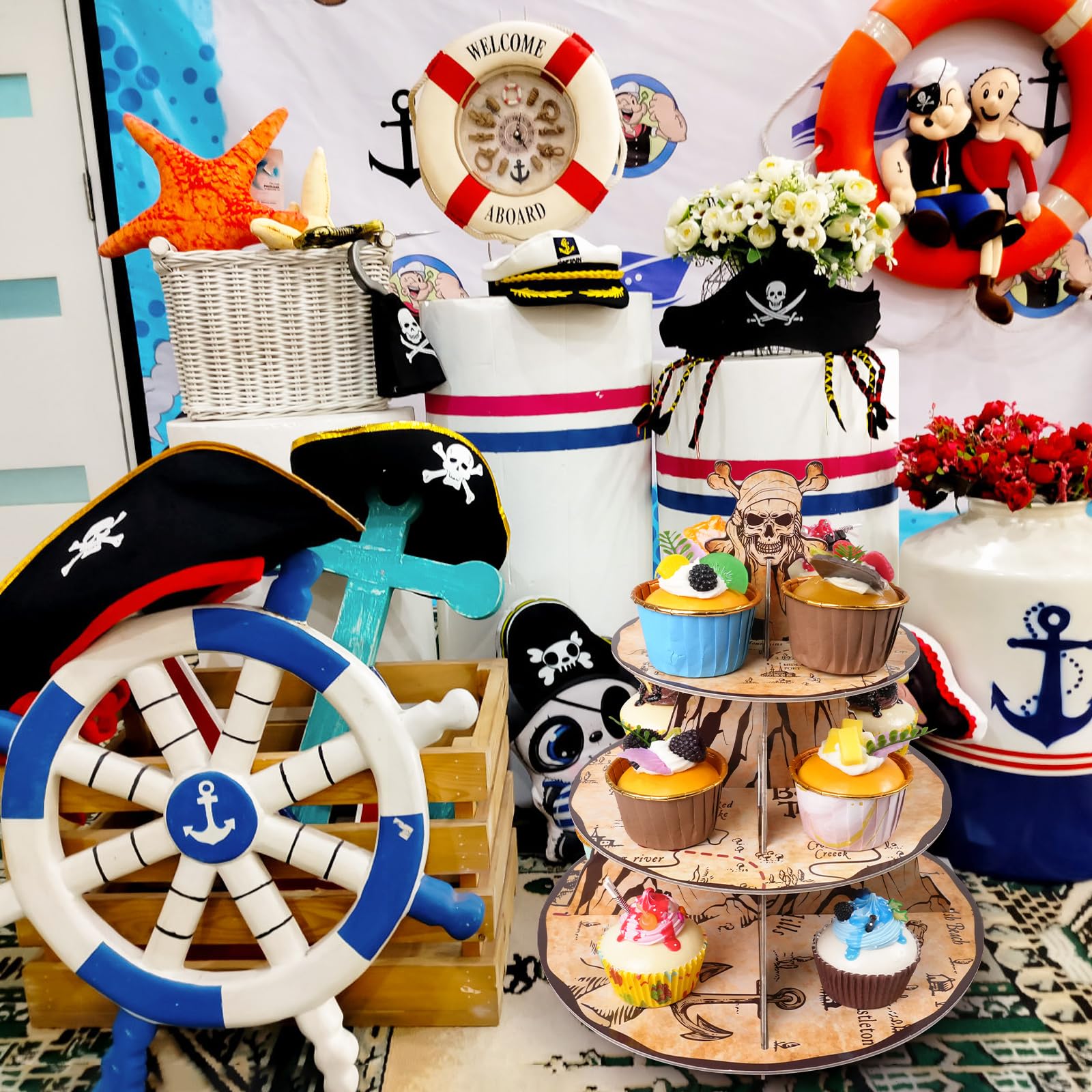 Fjoron Cupcake Stand detalle tesoro eleva la decoración de la mesa de dulces.