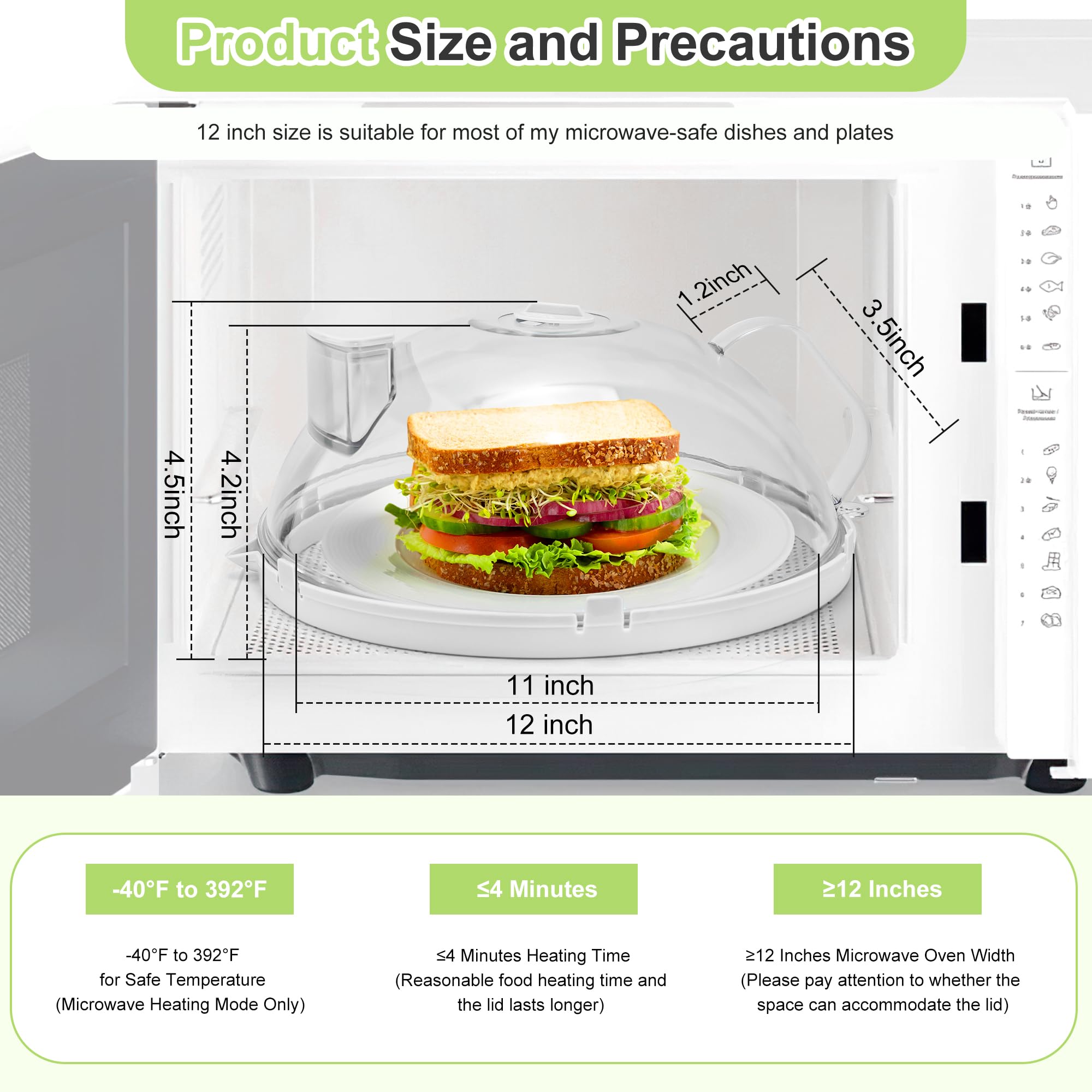 Fkprorjv uso versatil tapa microondas mantiene alimentos frescos y cubre platos