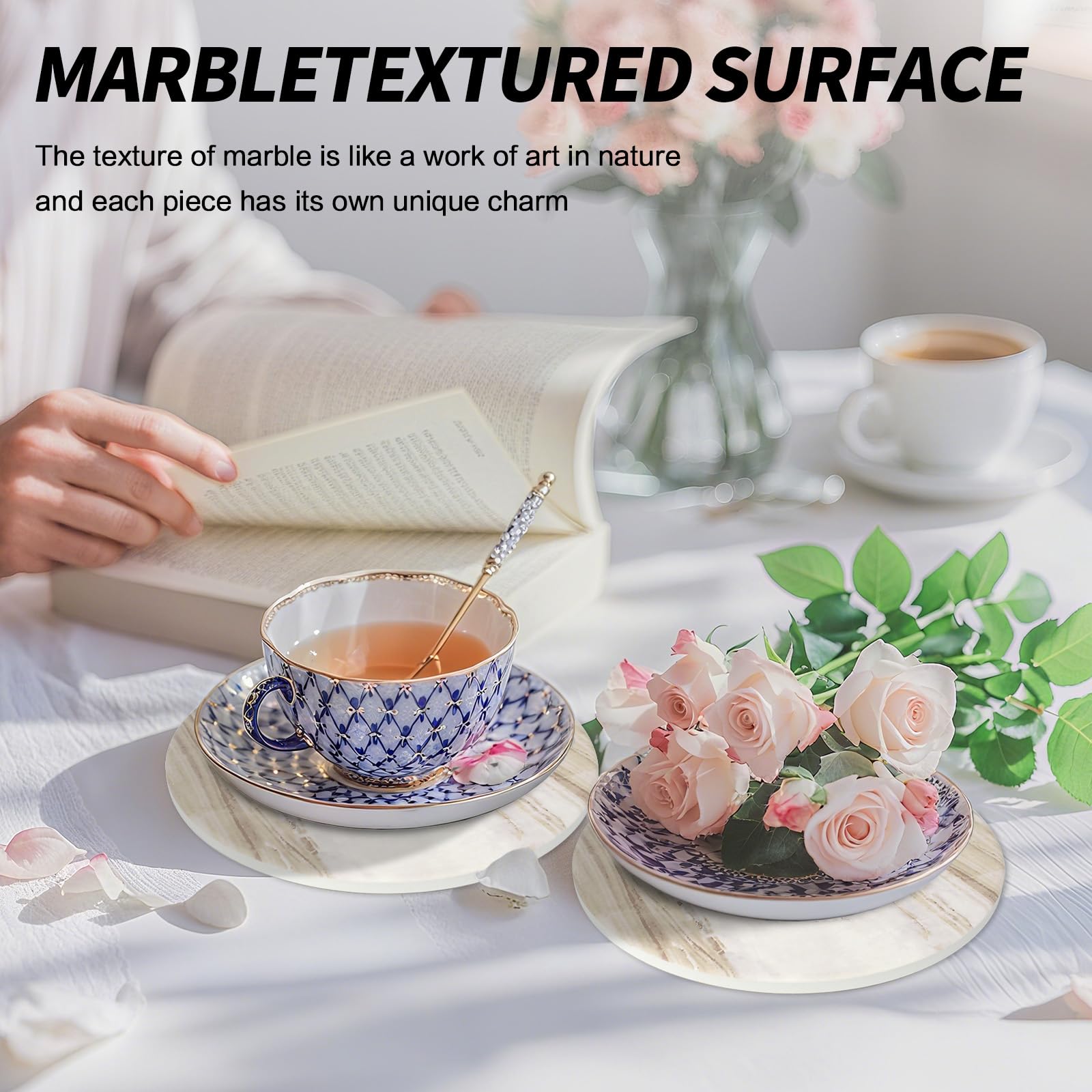 FlaggeZG trivet cerámico marble diseño natural combina con cualquier ambiente