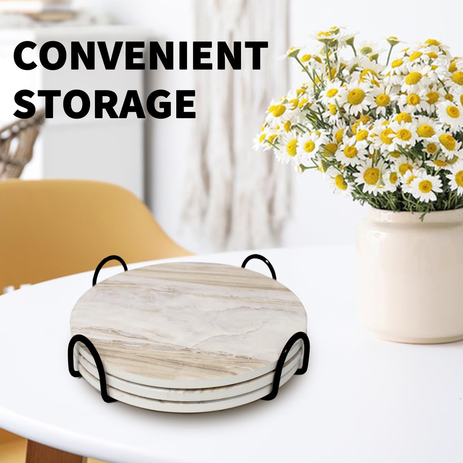 FlaggeZG trivet cerámico marble uso en mesa de comedor o cocina