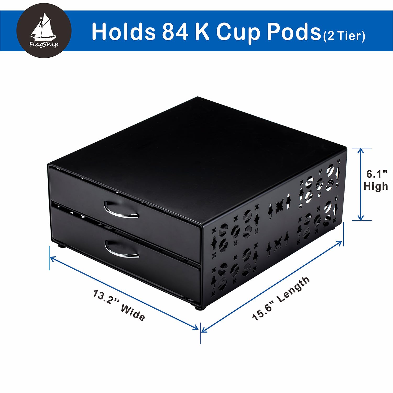FlagShip cajón deslizante K-Cup, acceso rápido a cápsulas.