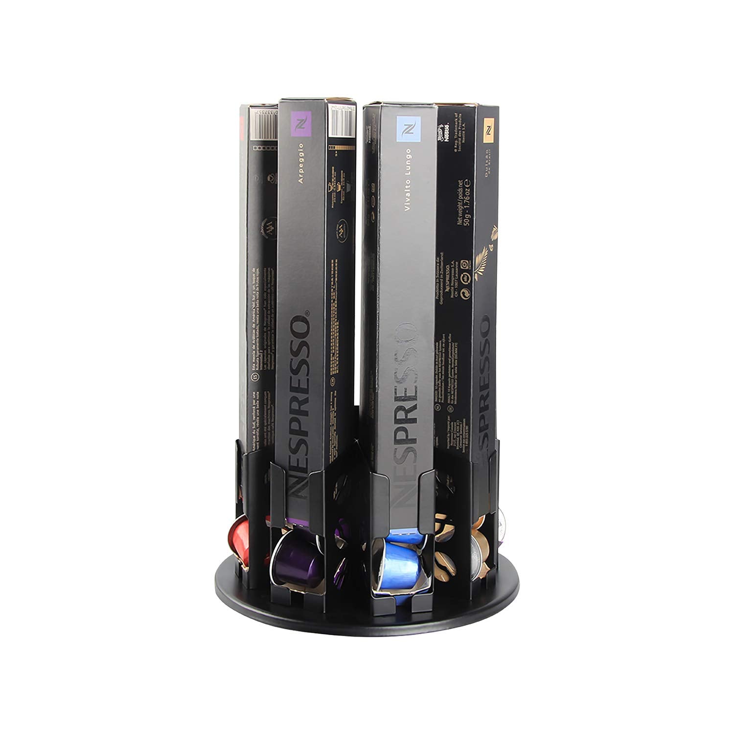 FlagShip portacápsulas Nespresso, capacidad para 80 cápsulas y ahorro de espacio.