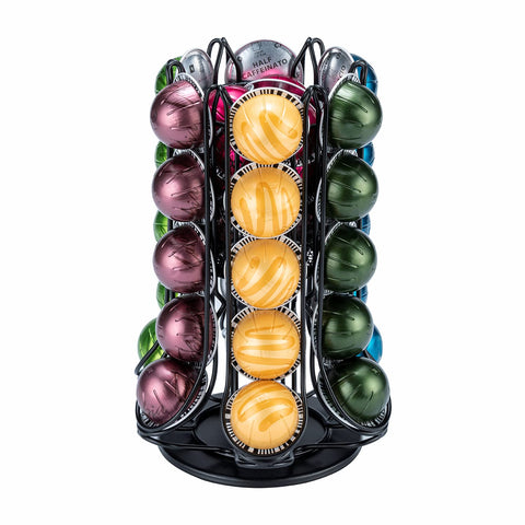 FlagShip porta-cápsulas Nespresso Vertuo con giro 360 para acceso rápido.