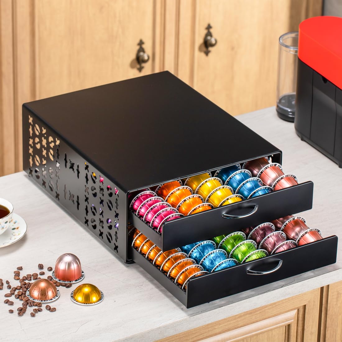 FlagShip superficie superior para tazas: organización y estilo.
