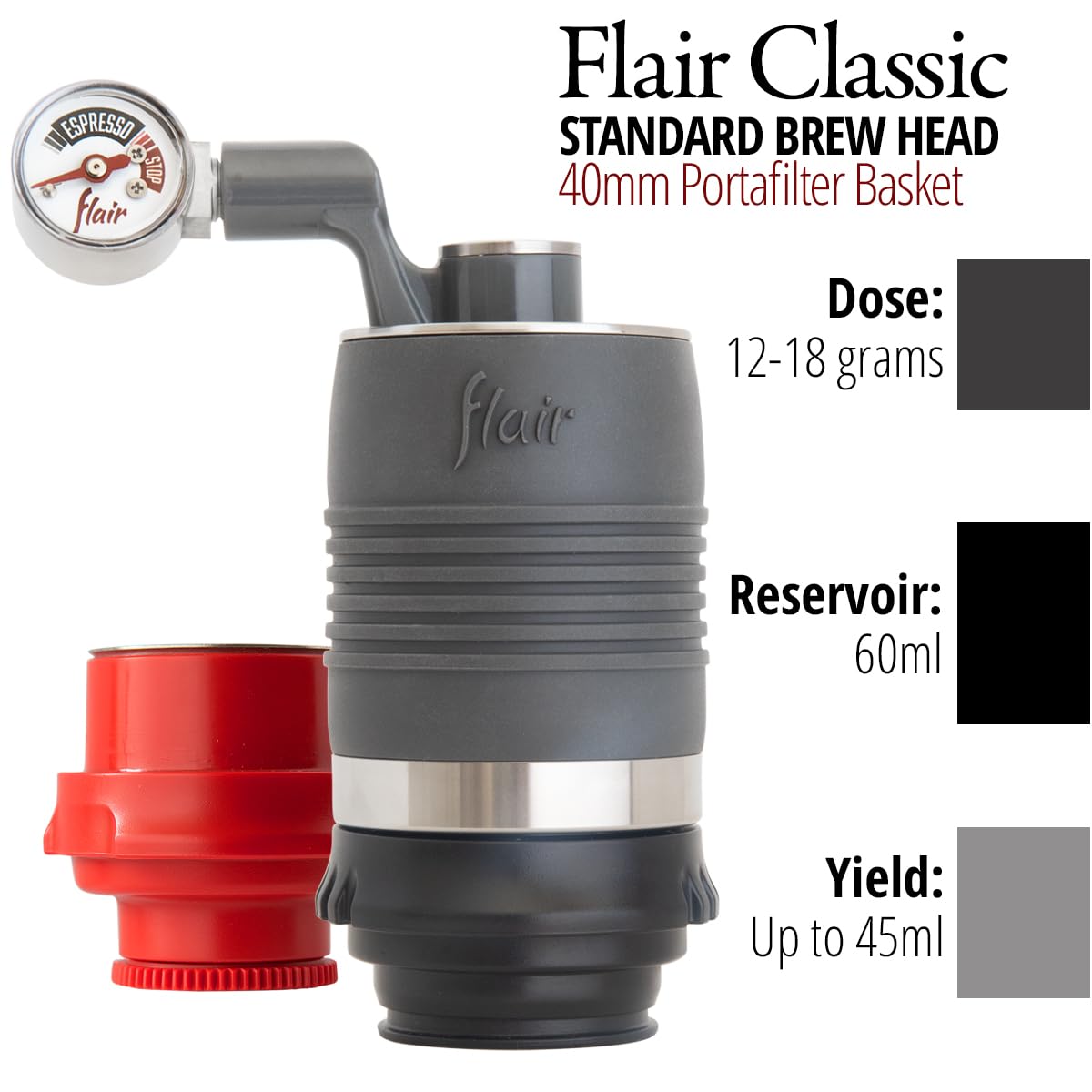 Flair Espresso Maker Classic, construcción duradera en aluminio fundido y acero inoxidable