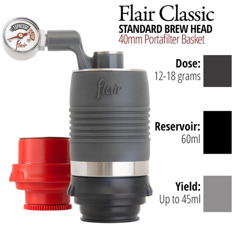 Flair Espresso Maker Classic, construcción duradera en aluminio fundido y acero inoxidable