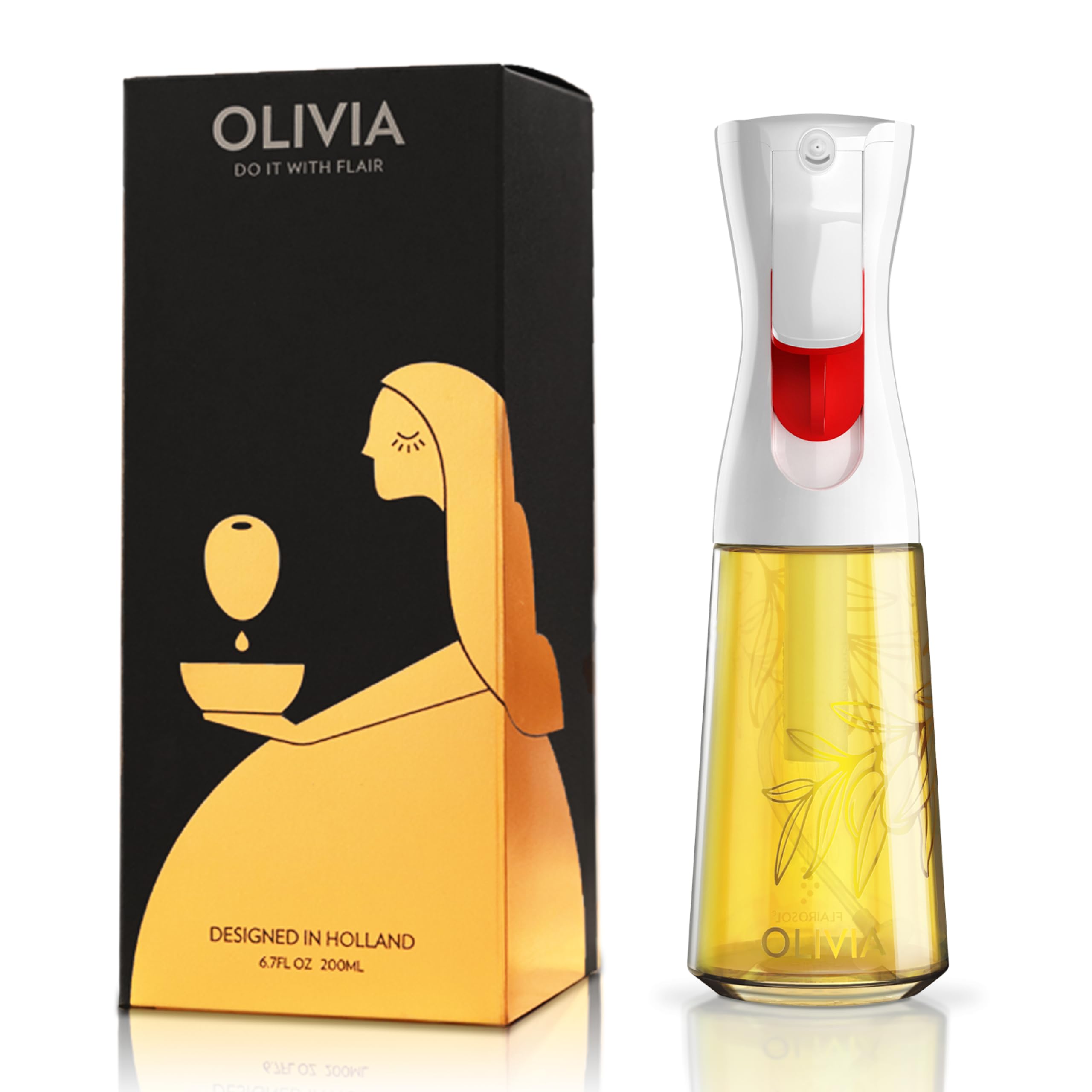 FLAIROSOL Olivia atomizador aceite vidrio, rocía de forma uniforme para cocinar.