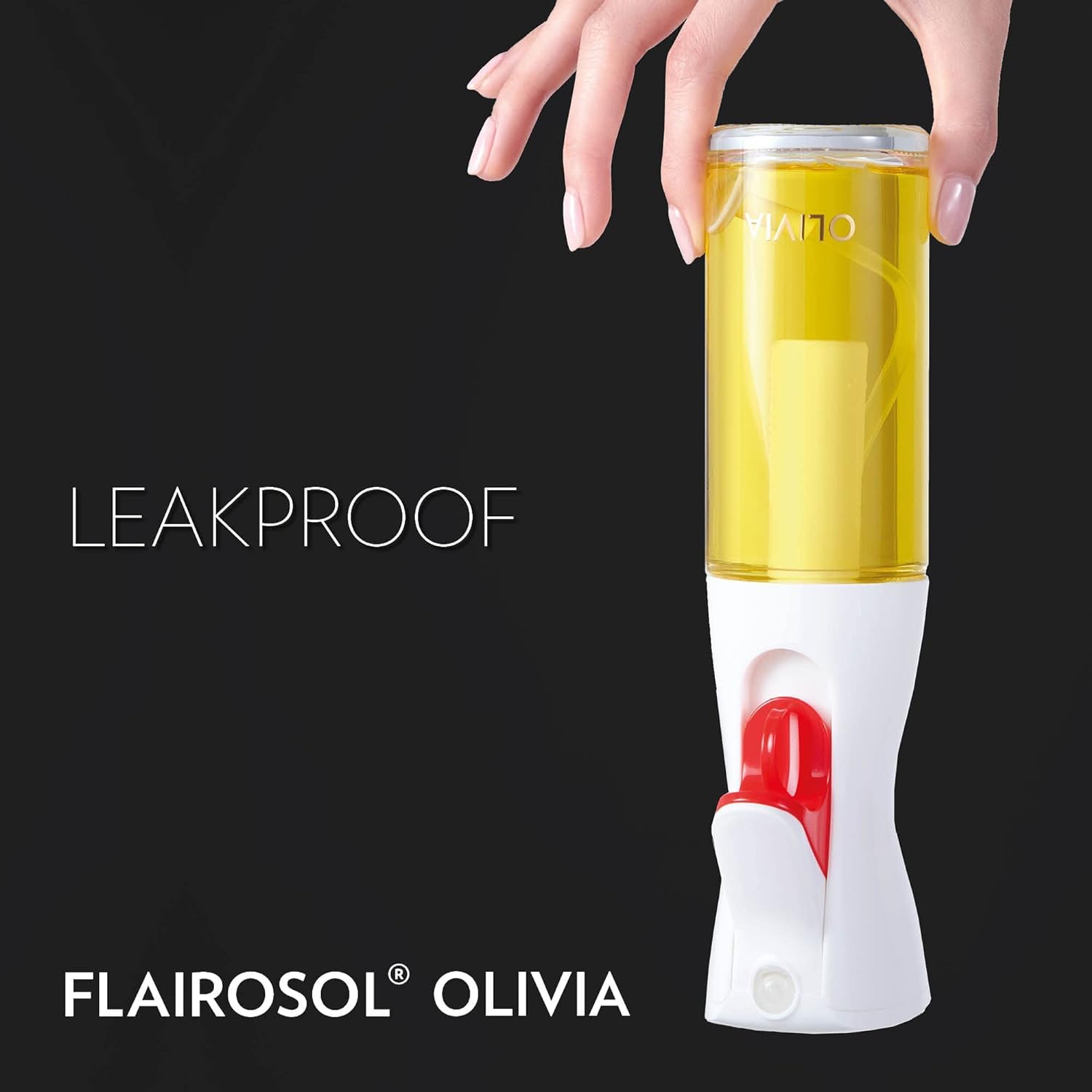 FLAIROSOL OLIVIA filtro integrado evita atascos en la boquilla.