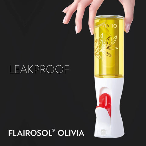 Flairosol Olivia pulverización fina para cobertura uniforme sin exceso.