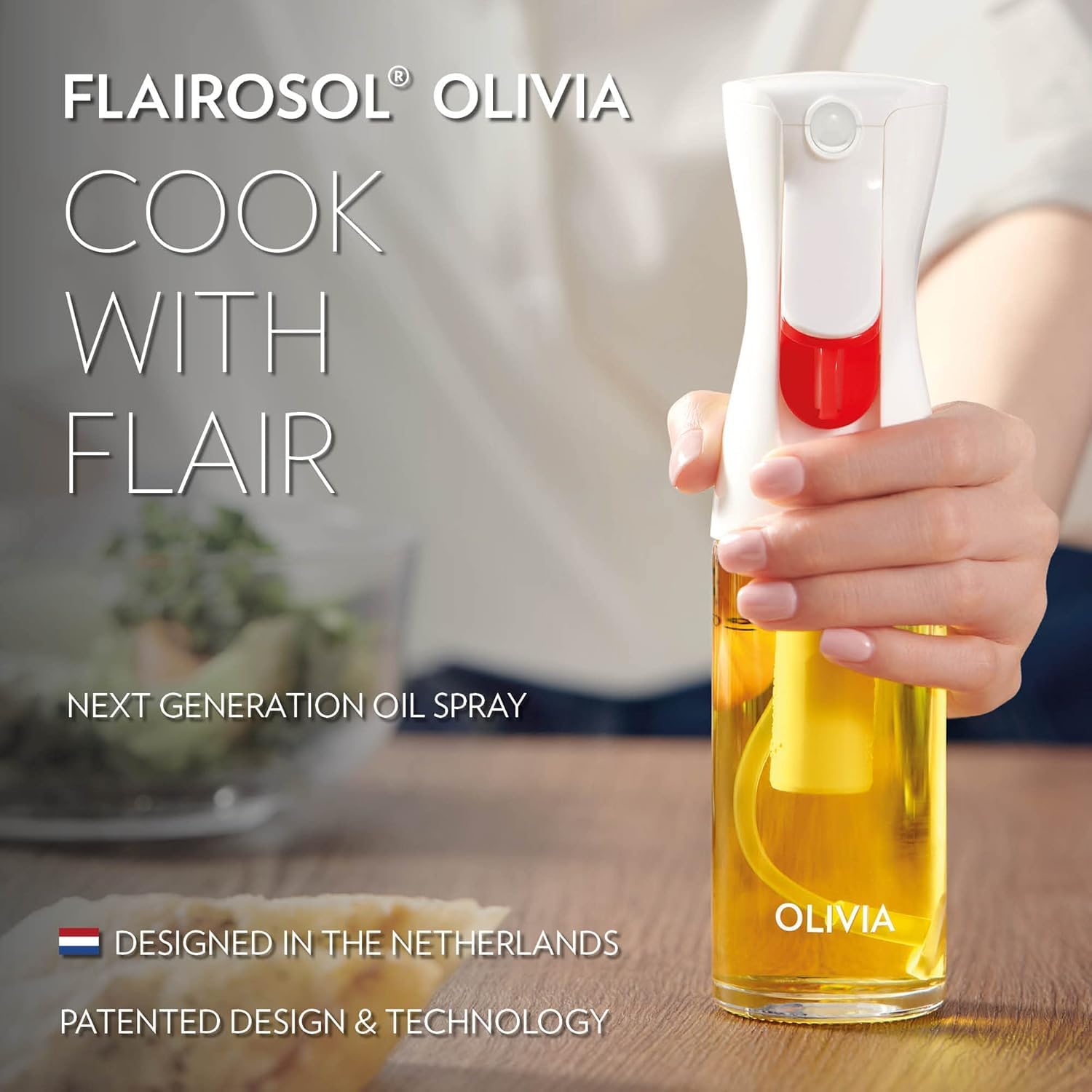 FLAIROSOL OLIVIA: uso versátil para aceite, aderezos y marinados.