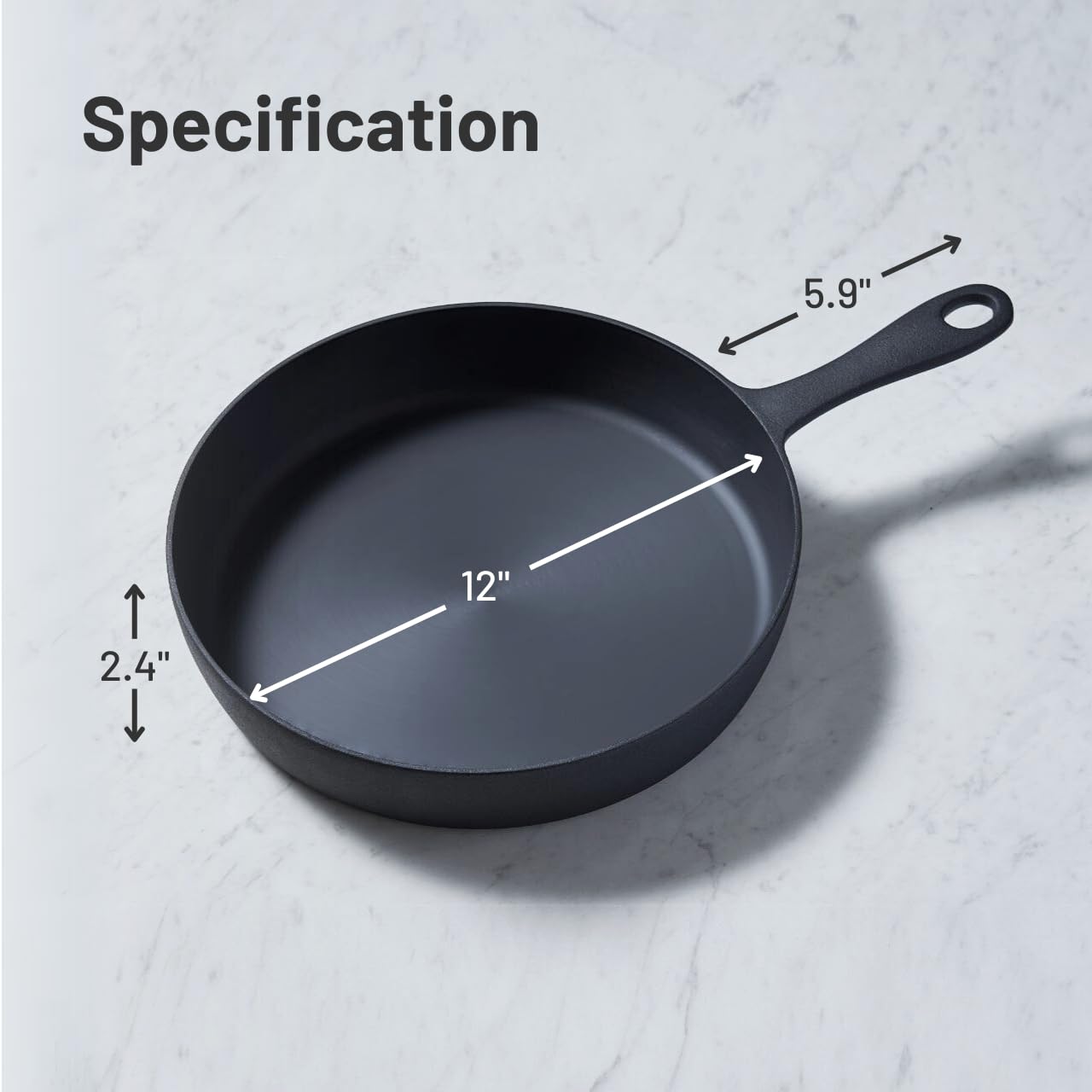 Sartén Flambo 12" sin PFAS, cocina más limpia y fácil de limpiar.