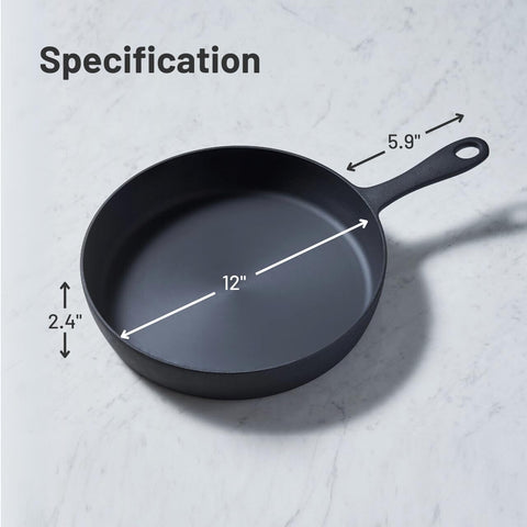 Sartén Flambo 12" sin PFAS, cocina más limpia y fácil de limpiar.