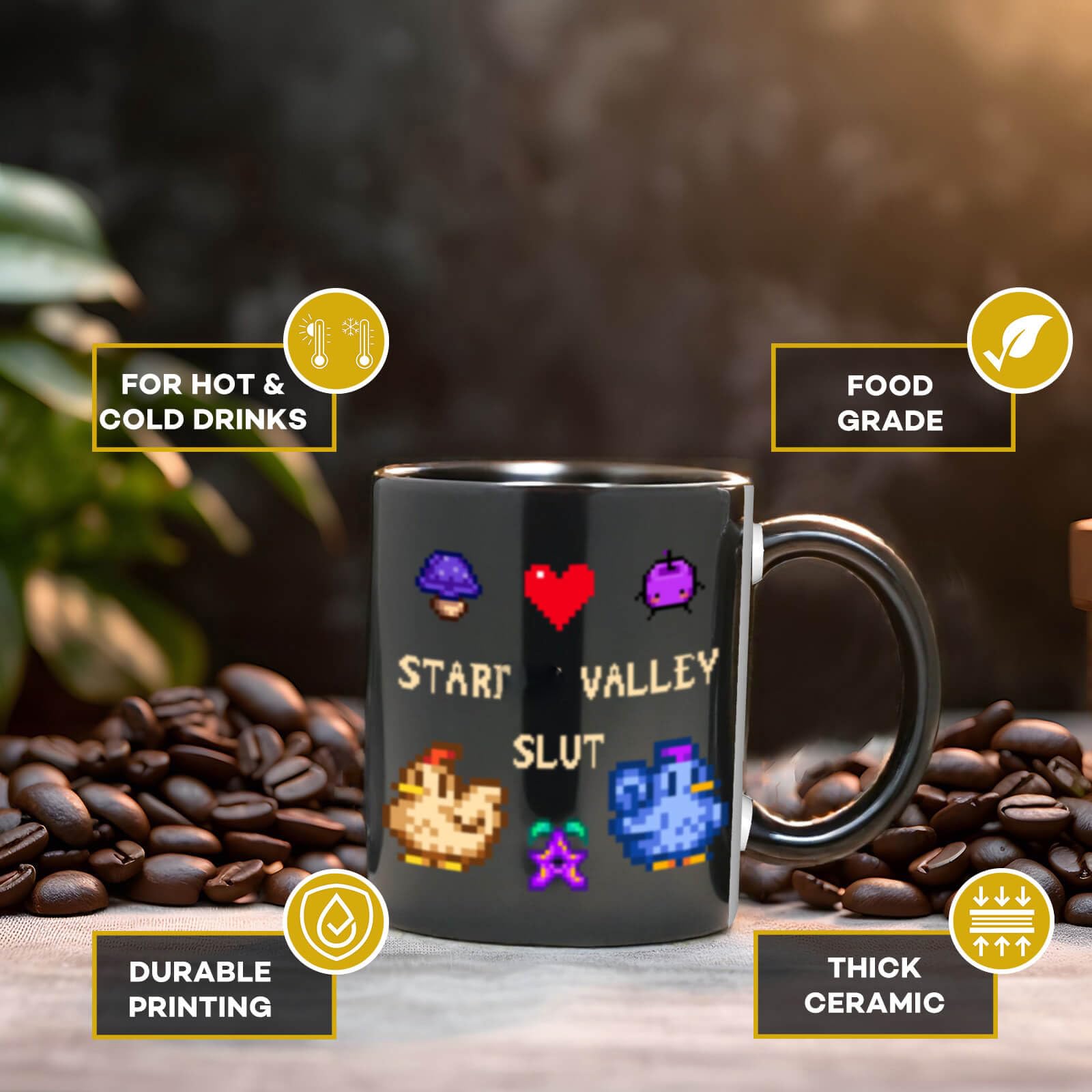 Flaskars taza granja Valle Estrella, perfecta para horas de juego y pausas de café