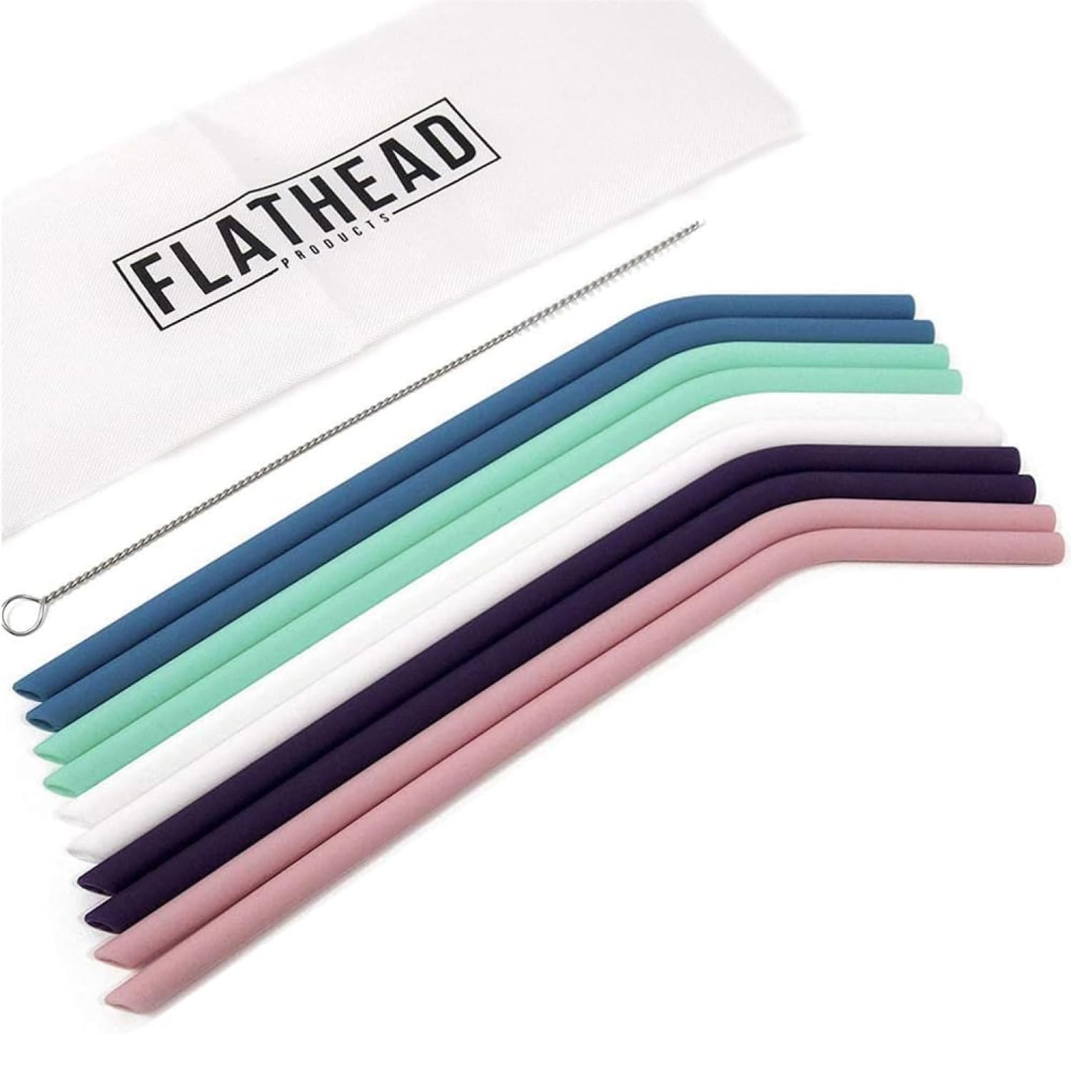 Pajilla de silicona plana Flathead azul, ideal para batidos espesos