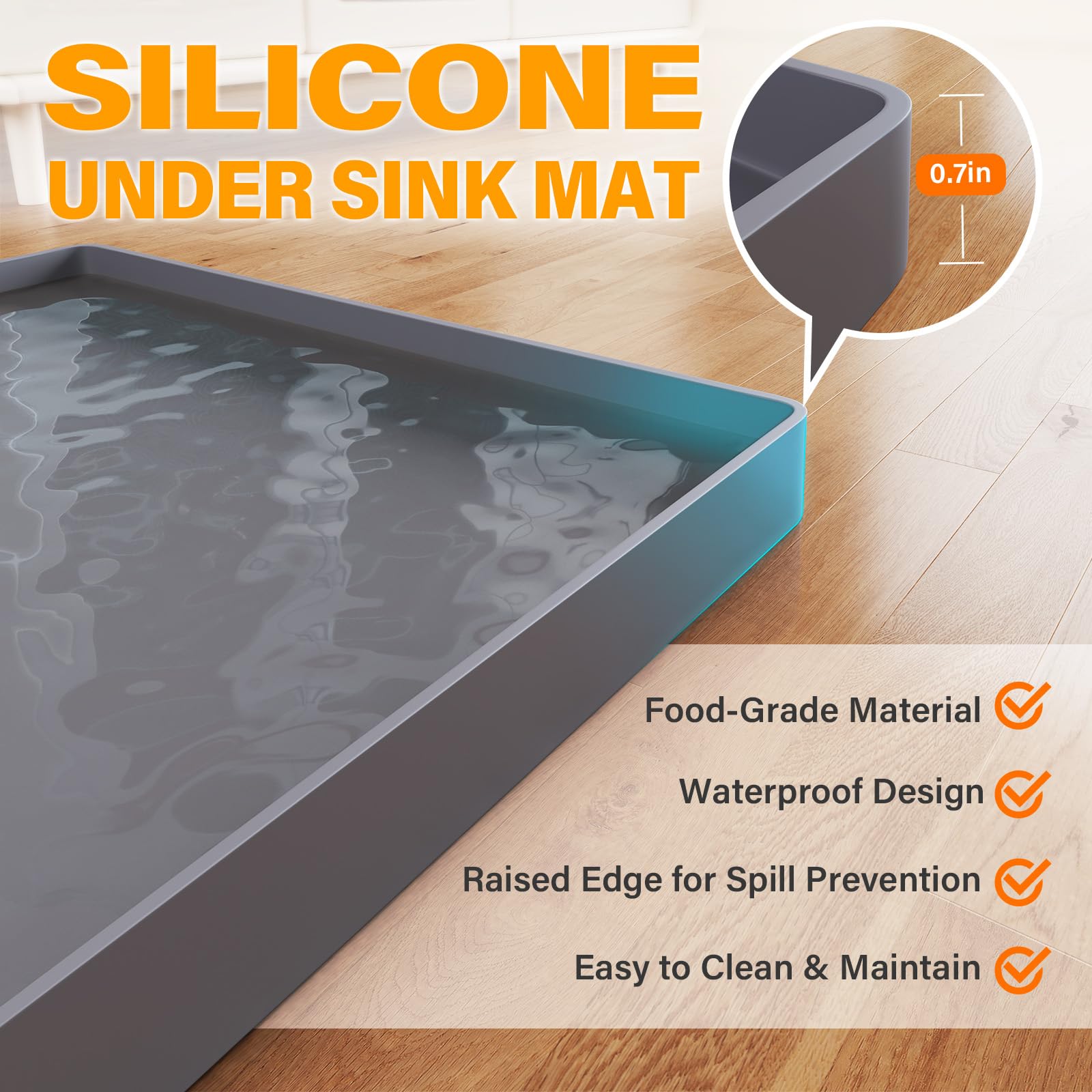 FLATO esterilla de silicona impermeable, resistente a aceites, ideal para derrames.