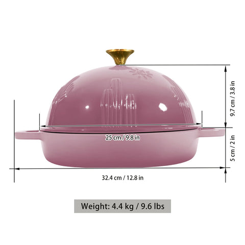 Flavehc Horno de hierro, interior esmalte negro mate facilita limpieza.