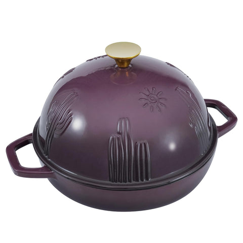 Flavehc Horno con tapa cupula magenta: retiene vapor para pan esponjoso.