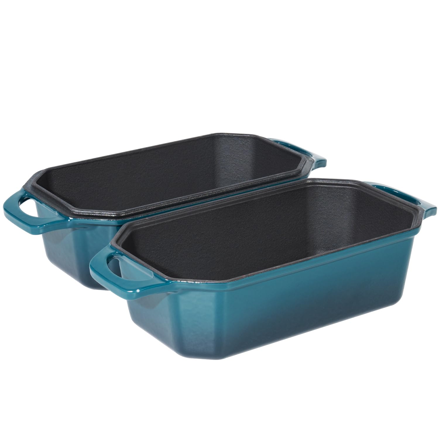 Flavehc pan de hierro con tapa 9x5, exterior colorido para cocina moderna