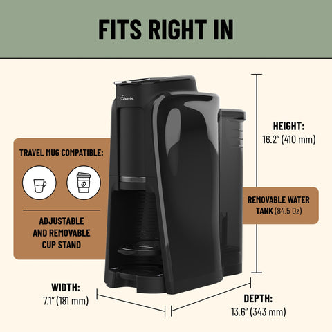 Flavia Aroma Brewer compatible con taza de viaje para llevar.