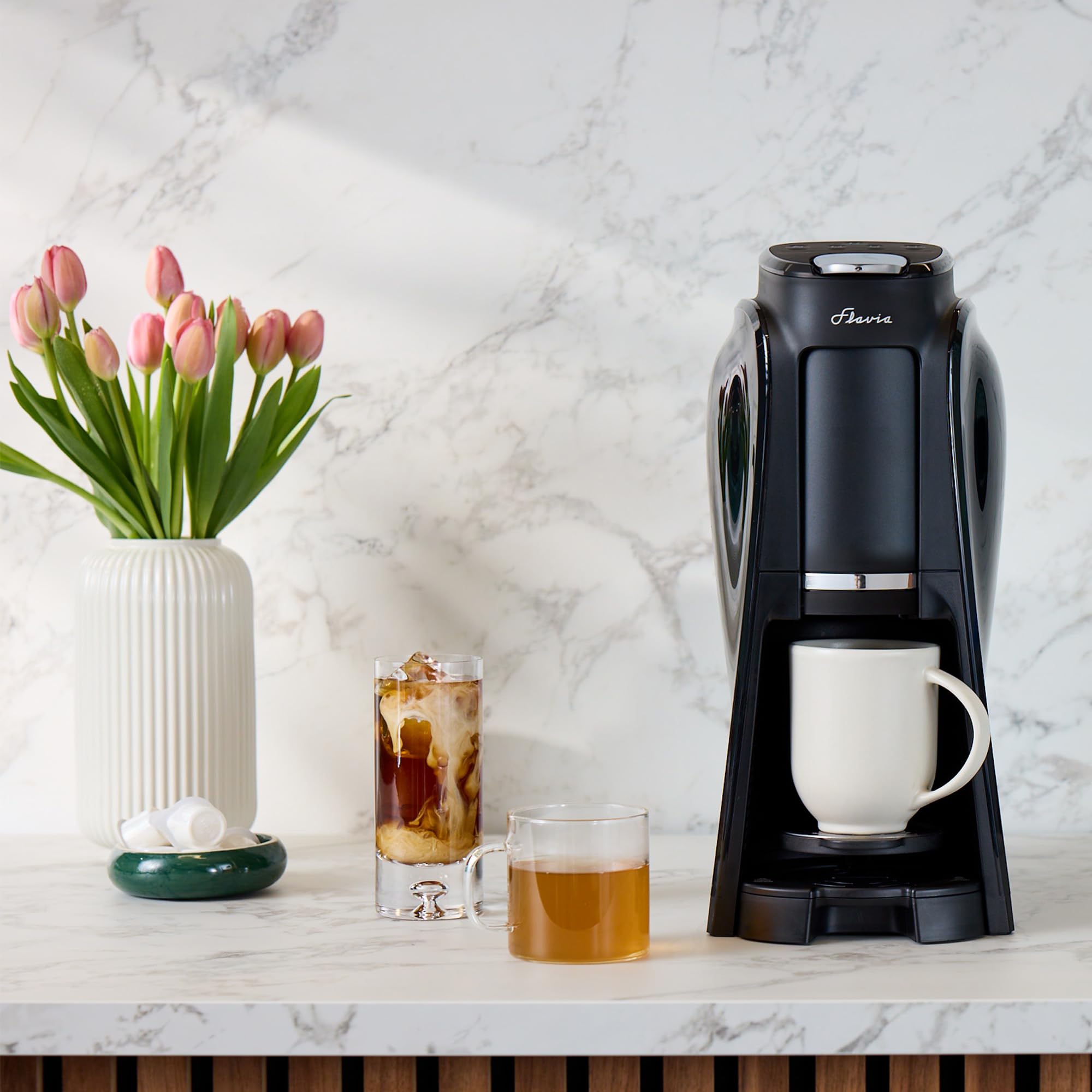 Flavia Aroma Brewer diseño compacto, perfecto para mostradores