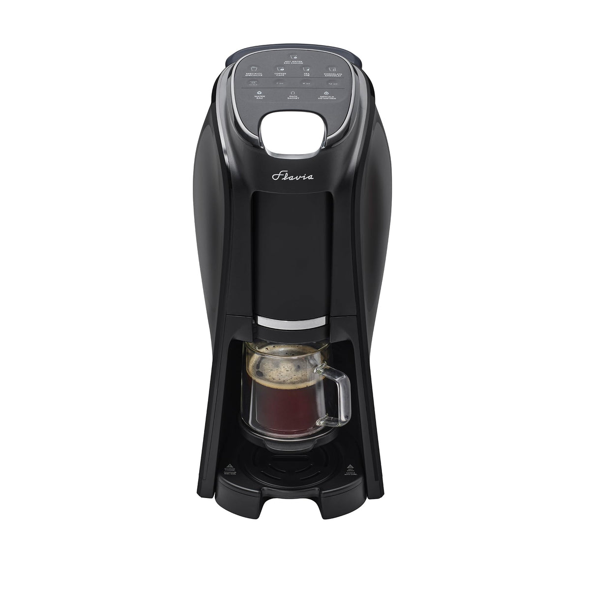 Flavia Aroma Brewer frontal: diseño compacto ideal para oficinas y cocinas.
