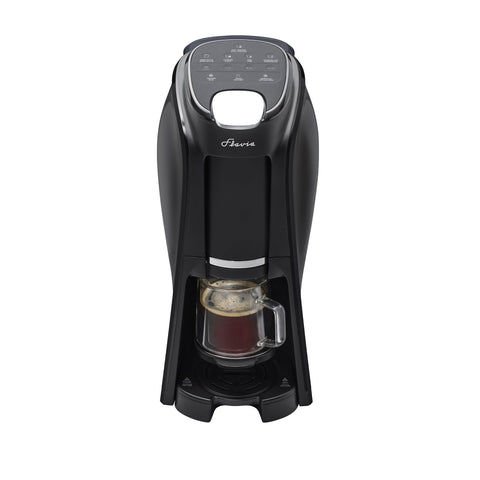 Flavia Aroma Brewer frontal: diseño compacto ideal para oficinas y cocinas.