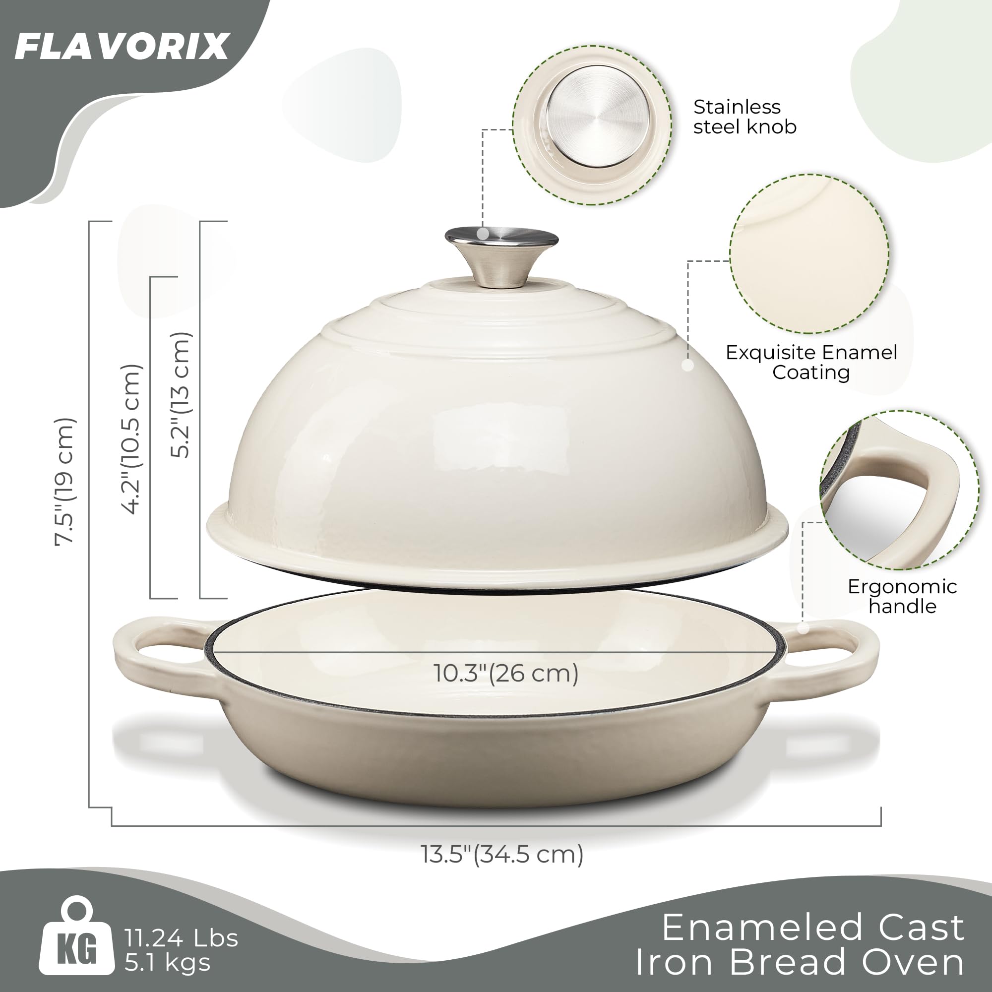 FLAVORIX Domo para hornear pan, mantiene humedad y textura crujiente.