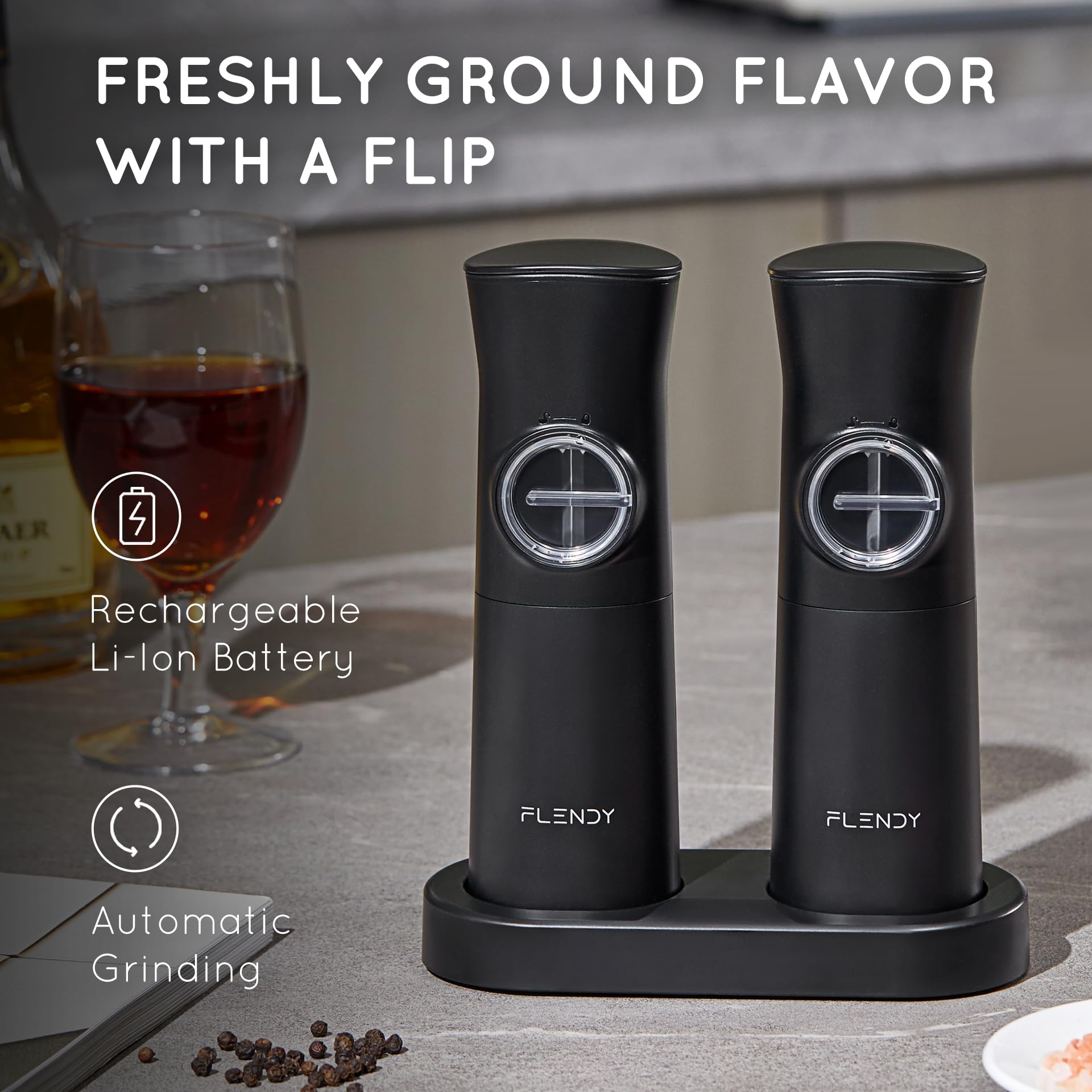 Flendy Gravity en modo automático por gravedad para uso con una mano.