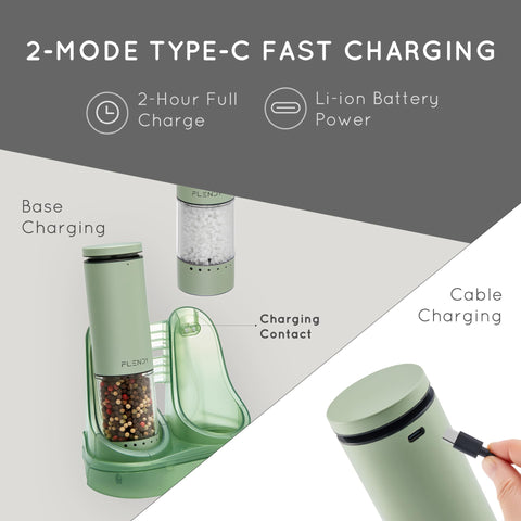 Flendy molinillo eléctrico con carga rápida mediante cable tipo C.