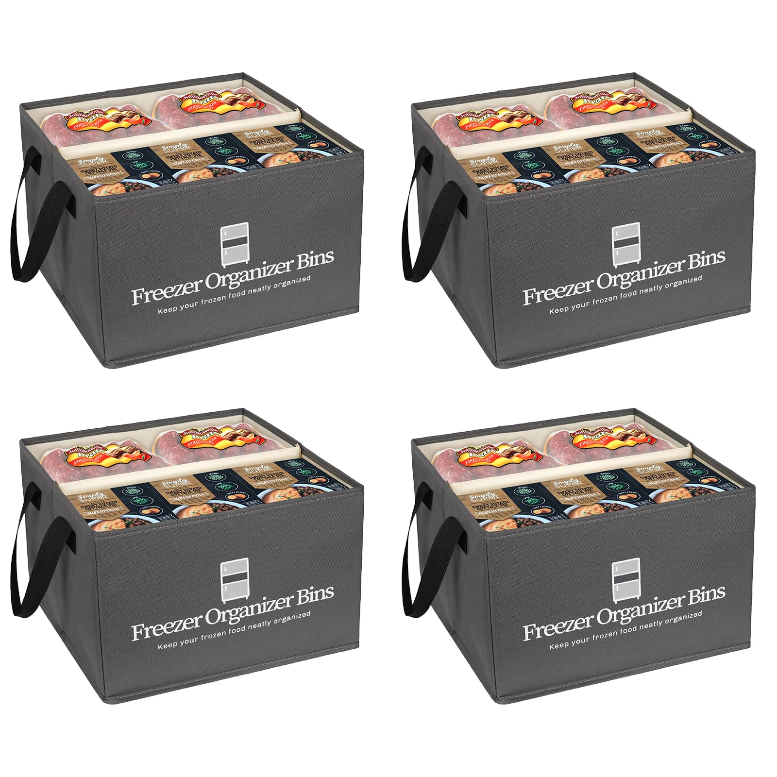 Flenpptly contenedores congelador 4pack con gran capacidad para ordenar alimentos