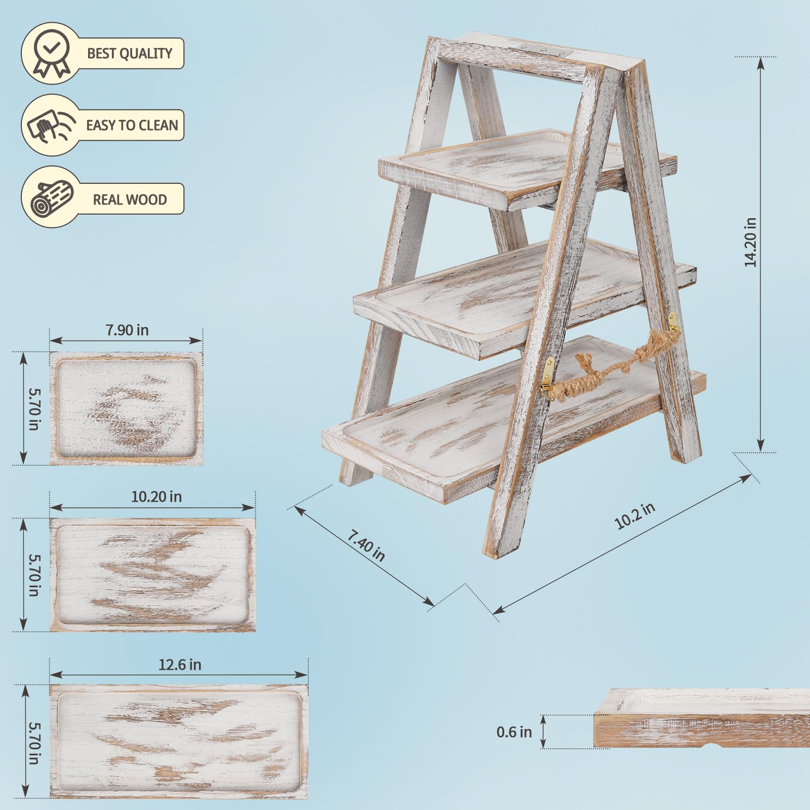 Flenpptly base de torre de postres de tres niveles, perfecta para tartas y cupcakes